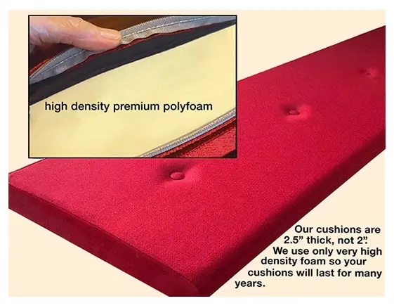 A demonstration of the quality of the cushions from Pew Renewal
